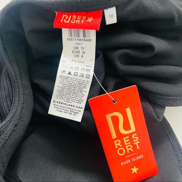 River Island Black One Piece Swimsuit - Picture 3 of 8